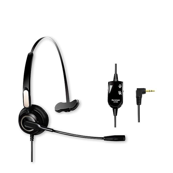 Buy Earsinger M214C 2.5mm Headset with Mic & Volume Control - Compatible with Polycom, Cisco, Uniden, AT&T & More