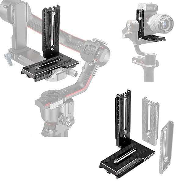 Quick Release EaxanPic Aluminum L Bracket for DJI Ronin RS2, RSC2 & Zhiyun Weebill-S Gimbals - Versatile Tripod & Monopod Solution