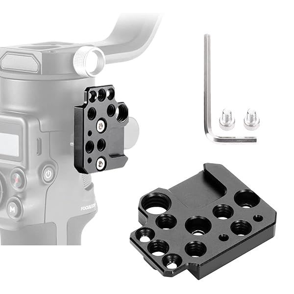EaxanPic Side Extension Plate for DJI Ronin S SC RS2 RSC2 Monitor Holder Mount with Threaded Holes for Video Light Microphone Monitor
