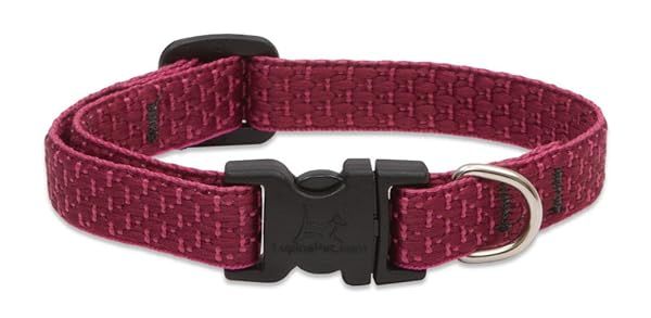 Eco by Lupine Adjustable Recycled Fiber Collar for Small Dogs 10 to 16 Inches Berry Color