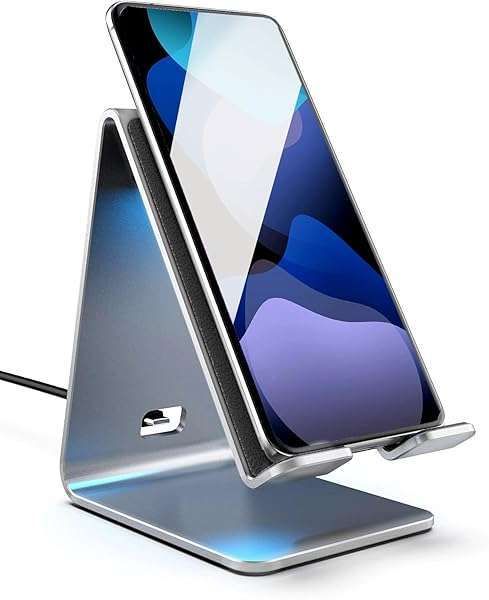 Encased PowerStand: Dimmable LED Wireless Charger for iPhone & Android - Sleek Aluminum Desktop Stand