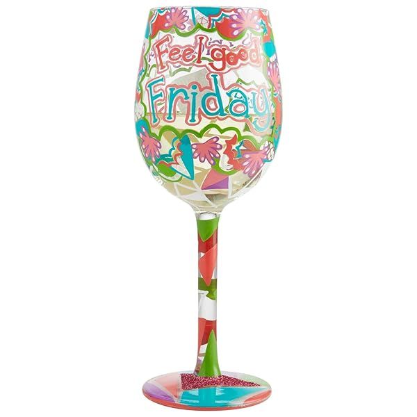 Shop Enesco Lolita Artisan Hand-Painted 15oz Wine Glass - Feel Good Friday Collection