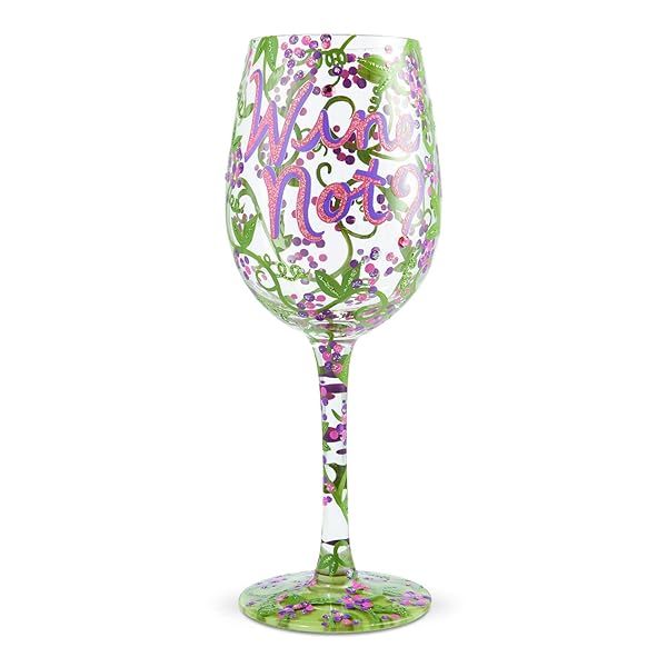 Shop Enesco Lolita Hand-Painted Artisan Wine Glass - Unique Multicolor Design, Perfect Gift!