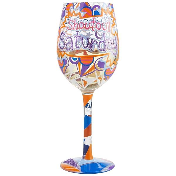 Shop Enesco Lolita Artisan Hand-Painted 15oz Wine Glass - Colorful Designs for Every Occasion!