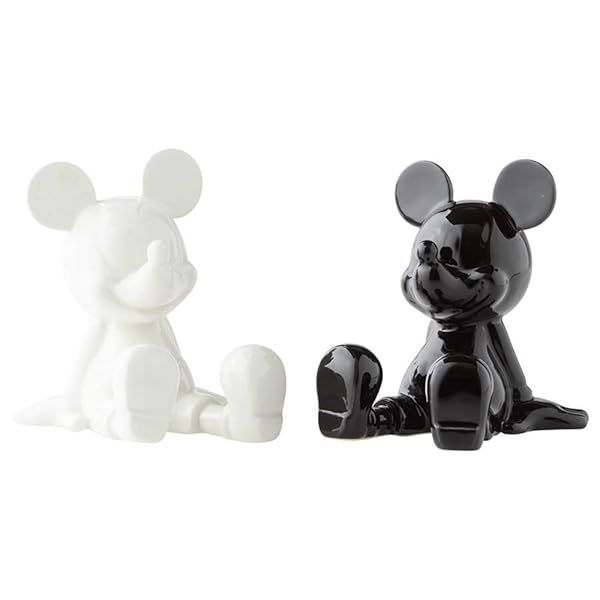 Enesco Disney Mickey Mouse Salt and Pepper Shakers - 3.5 Inch Black & White Ceramics