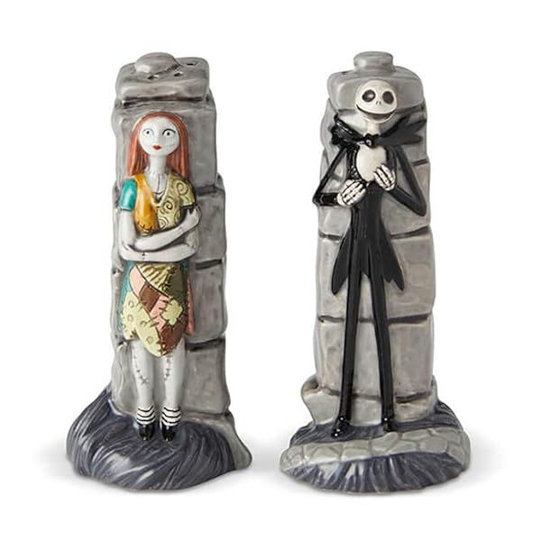 Enesco Disney Nightmare Before Christmas Jack & Sally Salt and Pepper Shakers - 3.85 Inch Multicolor Collectibles