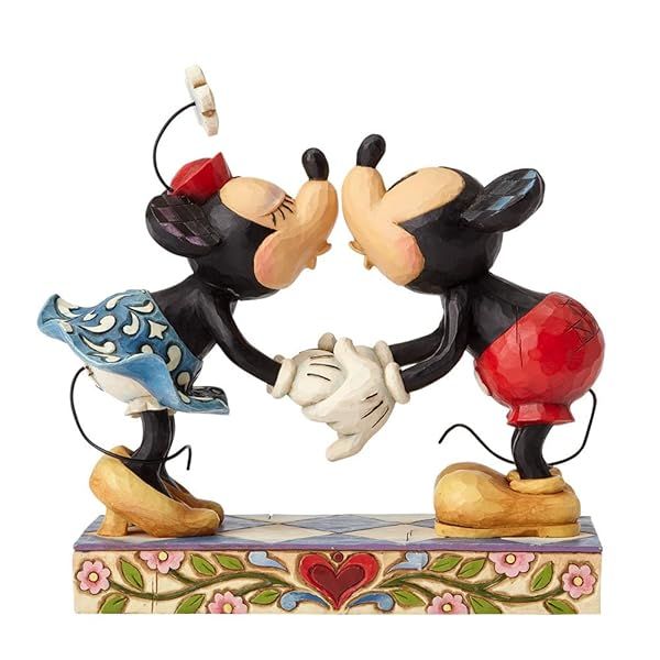 "Jim Shore Mickey & Minnie Kissing Figurine - Enesco Disney Traditions 6.5" Collectible Home Decor"
