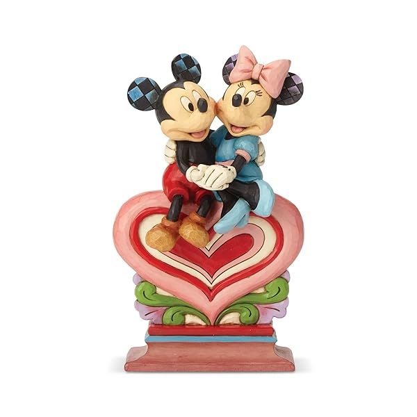Enesco Disney Traditions Jim Shore Mickey & Minnie Mouse Heart Figurine - 8.5 Inch Collectible