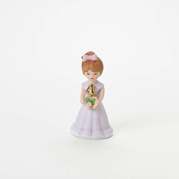 Enesco Growing Up Girls Brunette Age 4 Porcelain Figurine, 3.5, White
