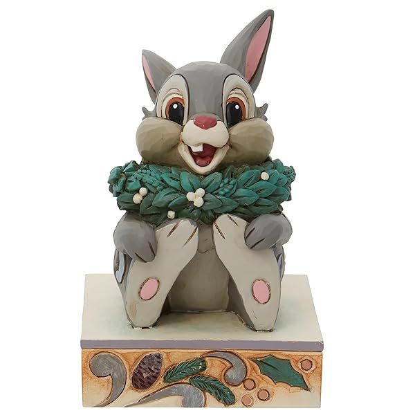 Enesco Jim Shore Disney Bambi & Thumper Christmas Figurine - 3.86 Inch Multicolor Collectible