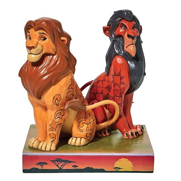 Enesco Jim Shore Disney Traditions Lion King Simba & Scar Figurine - 6.5 Inch Multicolor Collectible