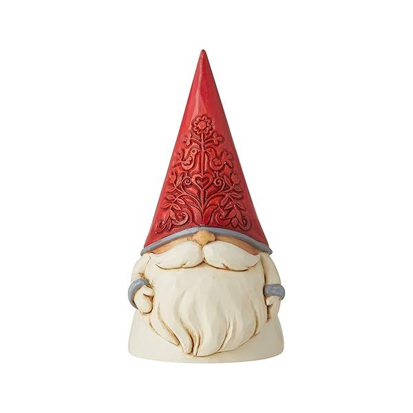 "Enesco Jim Shore Nordic Noel Gnome Figurine - 3.86" Heartwood Creek Tomte in Red & Grey"