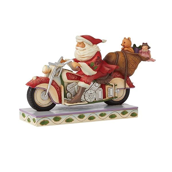 Enesco Jim Shore Santa Riding Motorcycle Figurine - 5.51 Inch Multicolor Collectible