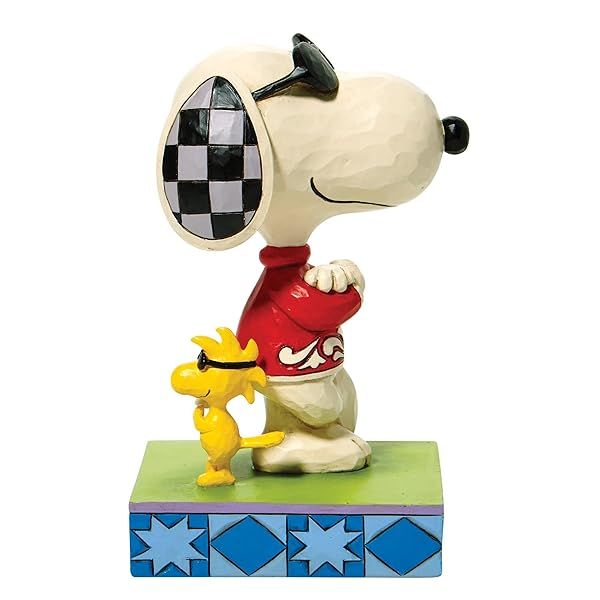 Enesco Jim Shore Peanuts Joe Cool Snoopy & Woodstock Figurine - 5 Inch Multicolor Collectible