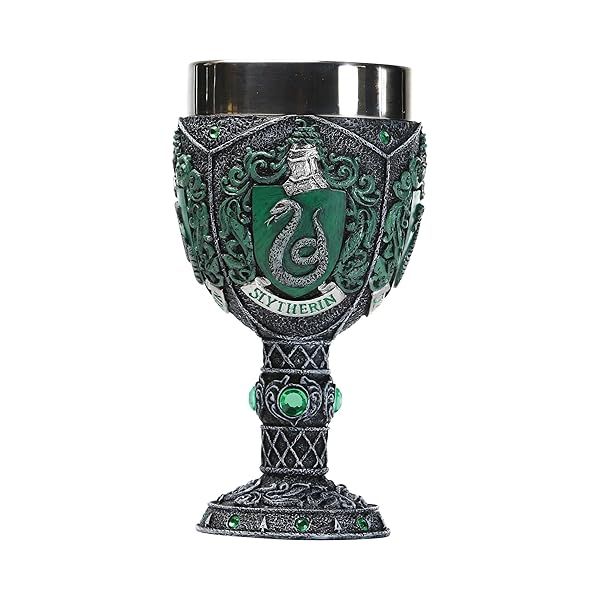 Enesco Harry Potter Slytherin Decorative Globe Resin Stainless Steel Collectible Figurine Home Decor 7.09 Inch Green Crest