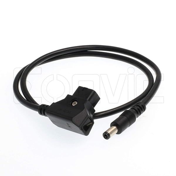 Eonvic 12V V-Mount D-Tap to 2.1x5.5mm DC Barrel Power Cable for Atomos Shogun Monitor (Straight DC Cable)