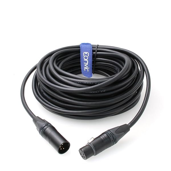 Eonvic 4-pin Male to Female 4Pin XLR Power Supply Cable for DSLR Camera (Original XLR Cable-15M)