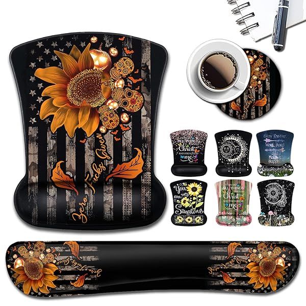 Ergonomic Mouse Pad with Gel Wrist Rest Support, Suitable for Office Typing, Games Mouse Pads Memory Foam Keyboard Wrist Rest Relieves Wrist Fatigue,