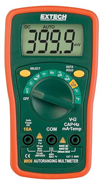 Extech MN36 Digital Mini MultiMeter Compact and Accurate Measurement Tool for Home and Professional Use