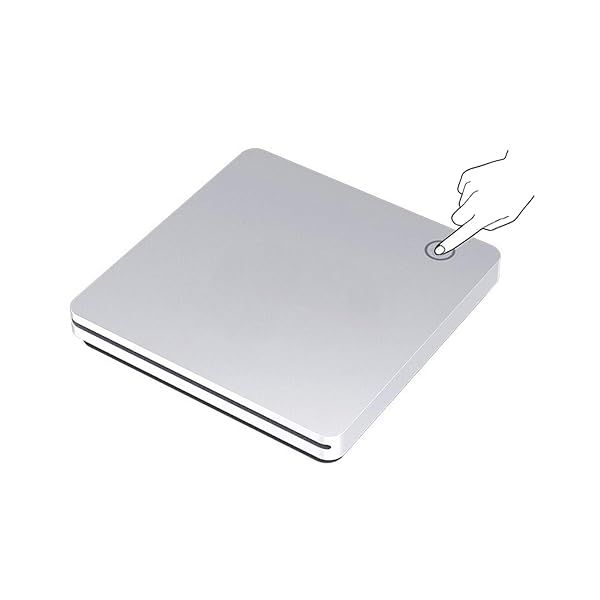 Ultra Slim External 3D Blu-ray DVD Drive: USB 3.0 & Type-C Burner for Laptop & Mac - Fast, Smart Touch Slot-in Player