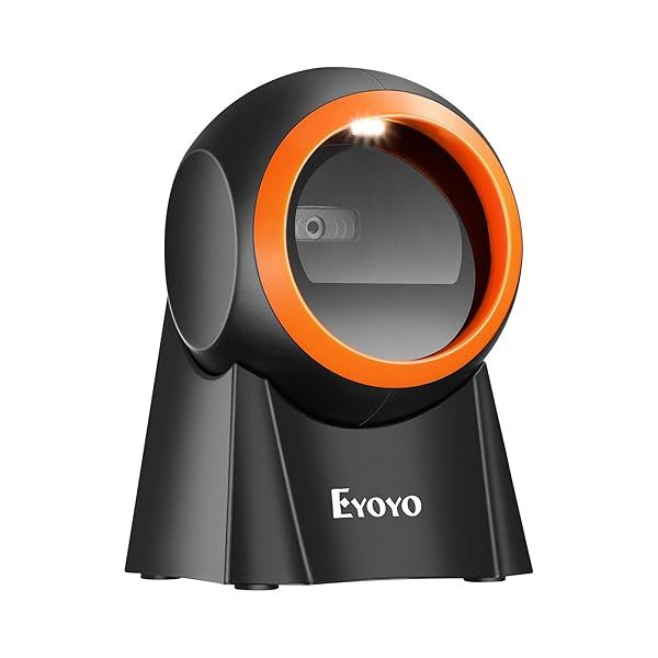 Eyoyo Hands-Free 1D 2D Desktop Barcode Scanner QR Reader for Warehouse Supermarket Retail Store Bookstore POS System