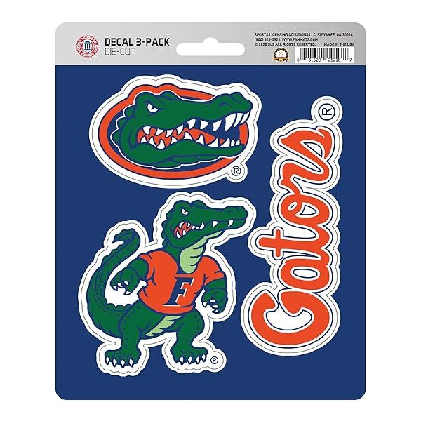 Shop FANMATS NCAA University of Florida 3-Piece Decal Set in Orange - Perfect for Gators Fans!