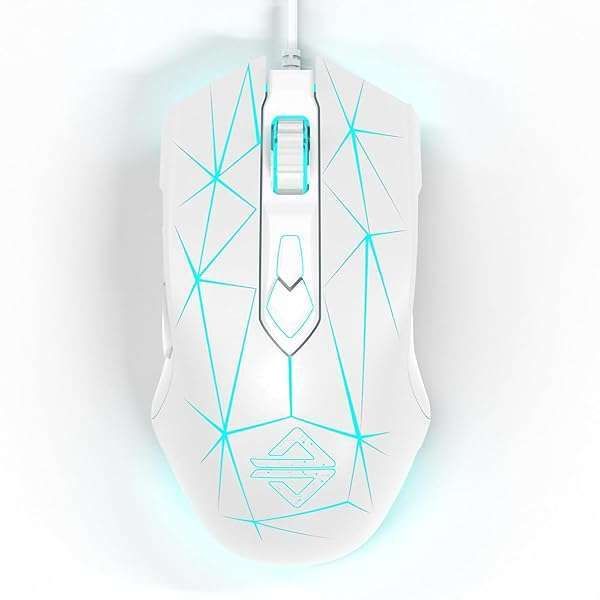 FELICON RGB Lightweight Gaming Mouse: Ergonomic 7-Button USB Gamer Mice for PC, Laptop & Mac - Star White