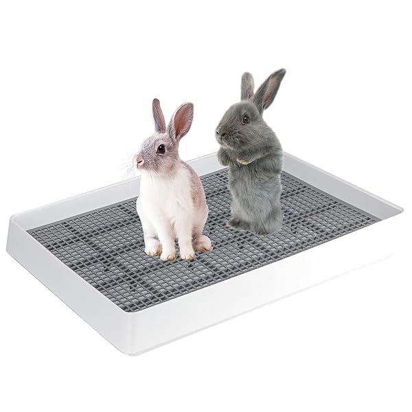 FHTONGE Extra Large Rabbit Litter Box Trainer Tray for Potty Training Rabbits and Small Pets with Grid Design for Easy Cleaning