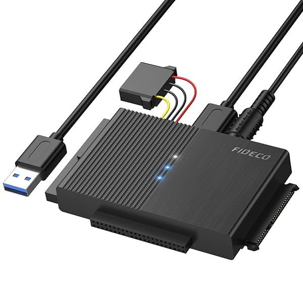 FIDECO USB 3.0 to SATA IDE Adapter Cable for 2.5 3.5 inch HDD SSD with 12V Power Supply Universal Compatibility