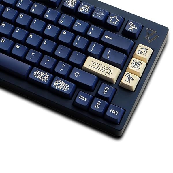 FKZ PBT Custom Keycaps XDA Profile Cute Star-Sky Themed 137 Keys Full Size Set for Cherry Gateron MX Switches Mechanical Keyboards