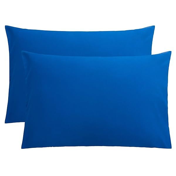 FLXXIE 2 Pack Microfiber Queen Pillow Cases Super Soft Envelope Closure Wrinkle Fade Stain Resistant 20x30 Royal Blue