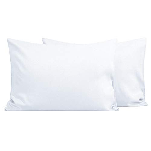 FLXXIE 2 Pack Microfiber Toddler Pillowcases Soft Cozy Travel Pillow Covers 14 x 20 Inches Fits Baby Pillows White