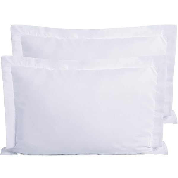 FLXXIE Microfiber King Pillow Shams Set of 2 Soft Fade Resistant White Euro Sham Covers 20x36 Inches with Envelope Closure