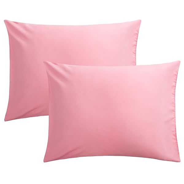 FLXXIE Queen Size Microfiber Pillow Cases Set of 2 Soft Wrinkle Resistant Envelope Closure 20x30 Pink