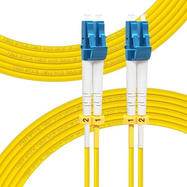 FLYPRO Fiber 10M OS2 LC to LC Patch Cable Single Mode Duplex 9/125um SMF Fiber Optic Cord for 1G 10G Networks