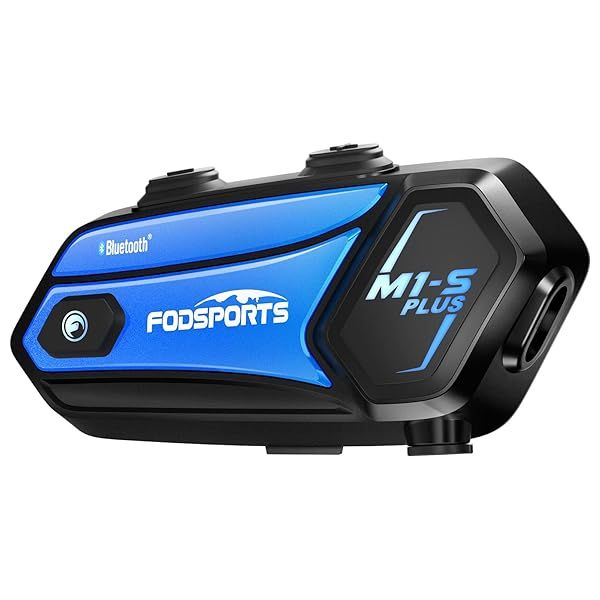 FODSPORTS M1-S Plus Motorcycle Bluetooth Headset: 10-Rider Intercom, Music Sharing & HRSQS Speakers