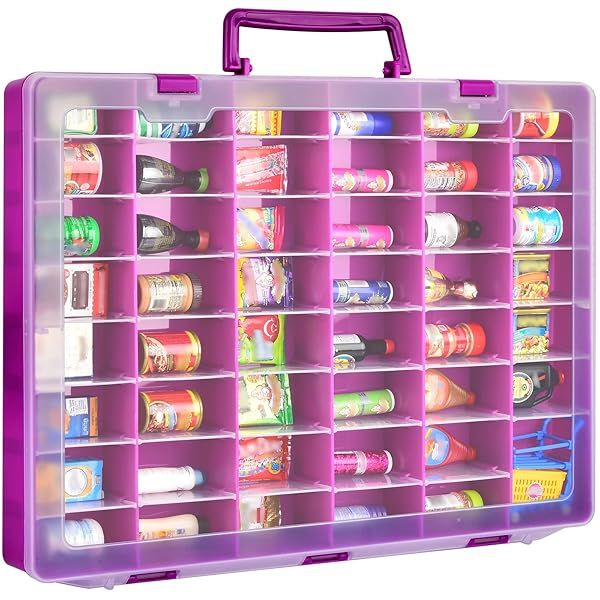 FULLCASE Case for 5 Surprise Mini Brands Toys Series 1 2 3 4 Collectible Storage Organizer Box Purple