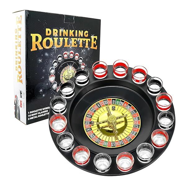 Fairly Odd Novelties Shot Roulette Game - 16pcs Red/Black Set for Fun Adult Parties & Game Nights!