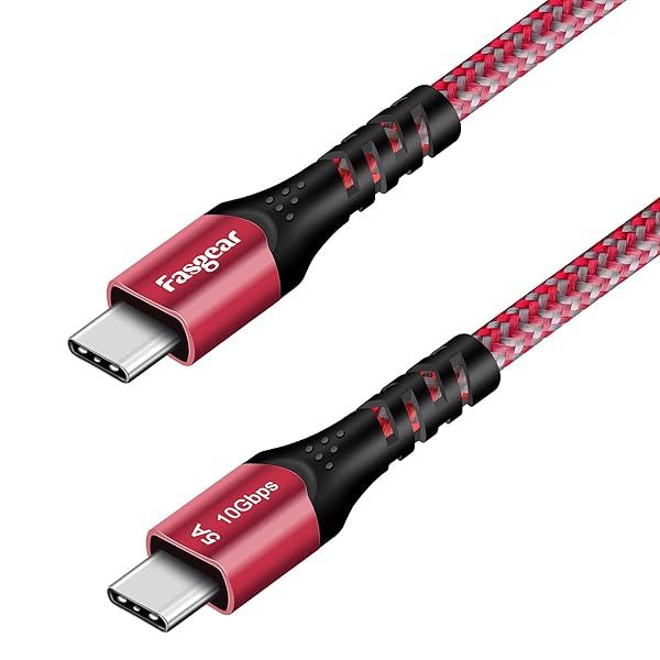 Fasgear 6ft USB C to USB C Cable - 10Gbps, 100W Fast Charge, 4K Video Output, Compatible with MacBook & More
