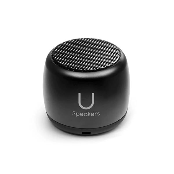 Fashionit U Micro Speaker | Stylish Portable Wireless Bluetooth 5.0 with Built-in Mic & Remote Shutter | Perfect Little Speaker for Home, Parties, Travel! Small Device, Rich Sound | Black