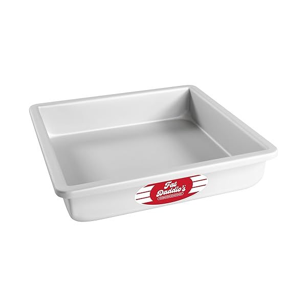 Fat Daddio's PSQ-992 Anodized Aluminum Square Cake Pan 9x2 Inch Durable Nonstick Bakeware for Perfect Cakes