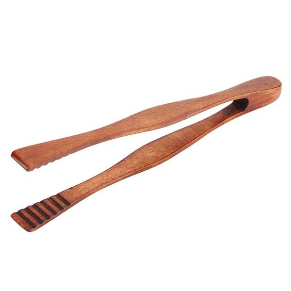 Fdit Wooden Barbecue Tongs BBQ Clip Food Tongs Kitchen Clamp Serving Tool for Steak and Buffet