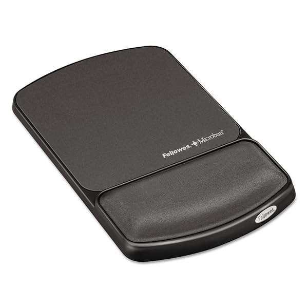 Fellowes 9175101 Gel Wrist Rest & Mouse Pad with Microban - Graphite, 10.1x6.8x0.9 inches for Ultimate Comfort