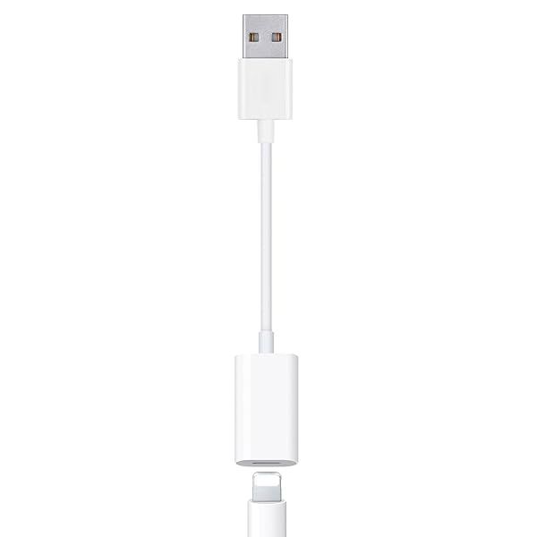 Fidioto USB Male to Lightning Female Audio Adapter Cable for MacBook PC Headphones Earphones with Volume Control and Mic Support