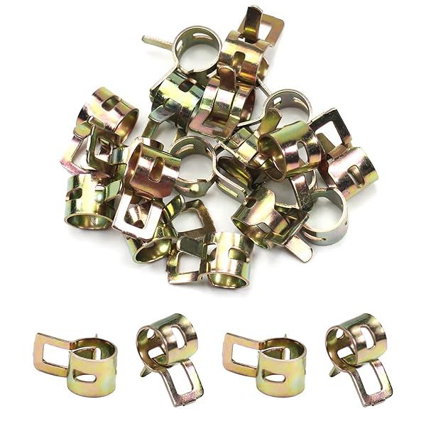 Fielect 2/7 Inch 7mm Spring Band Vacuum Hose Pipe Clamp Low Pressure Air Clip 100pcs