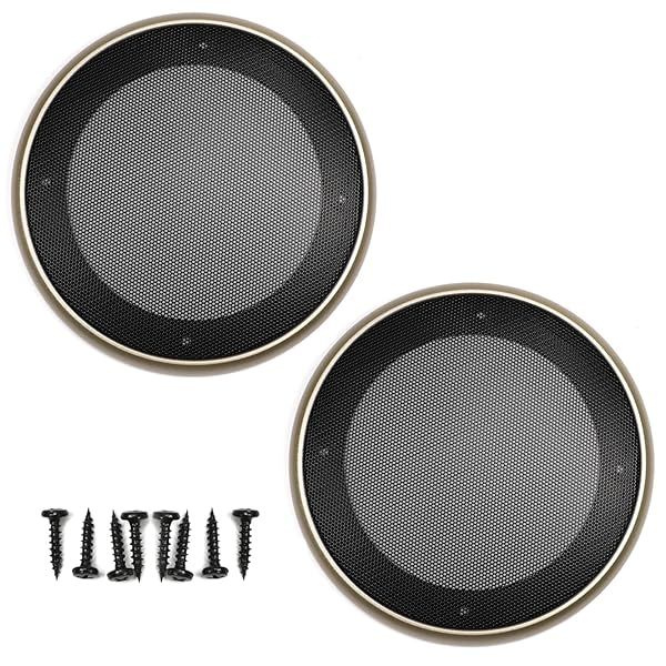 Fielect 2Pcs 5 Inch Speaker Grill Cover Mesh Decorative Woofer Guard Protector Audio Accessories Gold with Screws