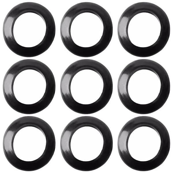 Fielect 300Pcs Rubber Grommets 20mm Inner Diameter Oil Resistant for Wiring and Cable Black