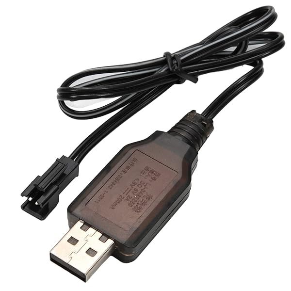 Fielect 4.8V 250mA USB Charging Cable SM-2P Connector for RC Car NiMH NiCD Battery