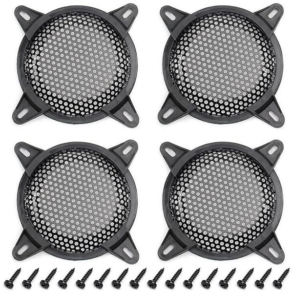 Fielect 4Pcs 5 Inch Speaker Grill Cover Mesh Decorative Woofer Guard Protector Audio Accessories Black