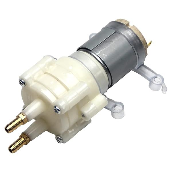 Fielect 5-12V Self Priming Diaphragm Pump Motor for Water with Shock Absorption and 5mm Copper Mouth R385